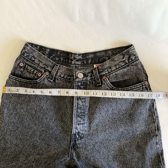 Vintage Levi’s 501 black acid wash Y2K button fly high waisted jeans size 13 J - Picture 9 of 15